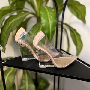 Nude Clear Wedge Heel